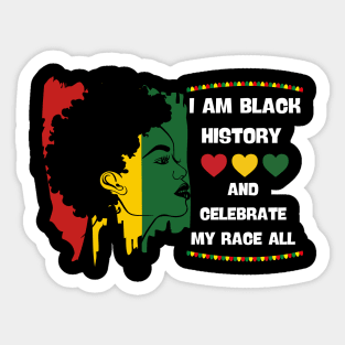 Black History Month Afro Melanin Black Women Sticker